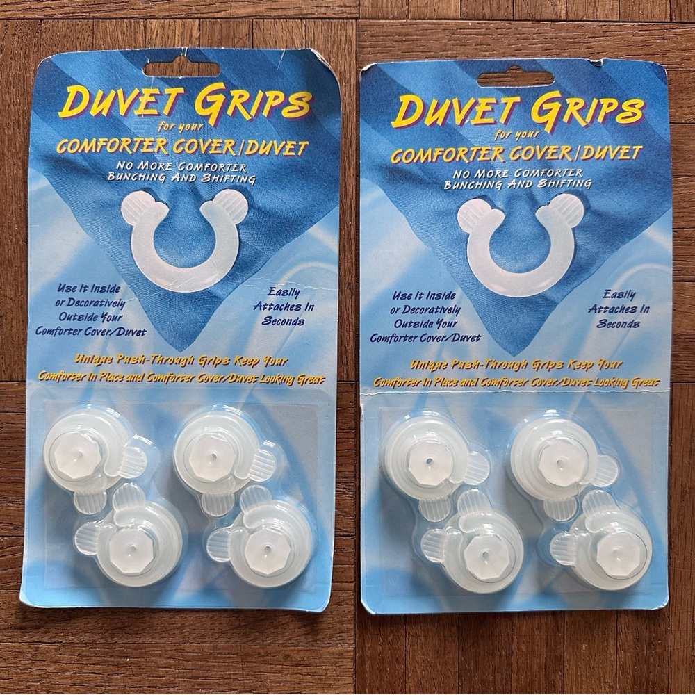 Lot Of 2 Duvet Grips for your Comforter Cover/Duvet (4 Packs) 8 Grips Total
